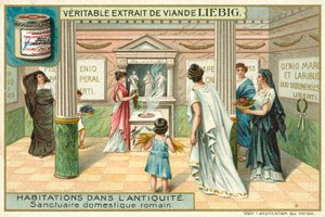 Sanctuary in a Roman home (chromolitho) 作者 欧洲学校