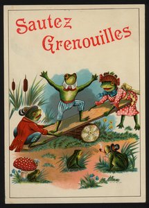 Sautez Grenouilles (colour litho) 作者 欧洲学校