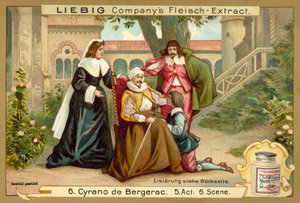 Scene from Cyrano de Bergerac (chromolitho) 作者 欧洲学校
