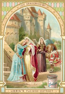 Scene from the Brothers Grimm fairy tale The Goose Girl (chromolitho) 作者 欧洲学校