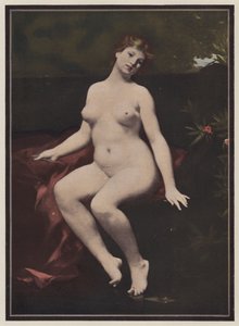 坐着的女人（彩色石版印刷） 作者 欧洲学校