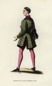Seigneur De La Cour De Philippe Le Bon（彩绘版画）。 作者 欧洲学校