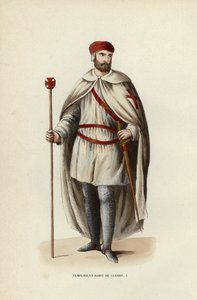 Templier En Habit De Guerre (coloured engraving) 作者 欧洲学校