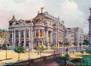 市立剧院，里奥布朗库大马路（彩色石版画） 作者 欧洲学校