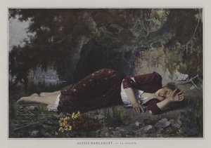 The Young Girl (colour litho) 作者 欧洲学校