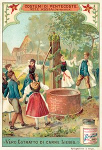 Traditional Pentecost celebrations in Hesse, Germany (chromolitho) 作者 欧洲学校