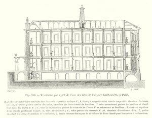 巴黎 Lariboisiere 临终关怀中心的一侧呼吸机（雕刻） 作者 欧洲学校