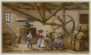 酿酒：法国勃艮第Clos de Vougeot的Hospices de Beaune葡萄酒压榨机 作者 欧洲学校