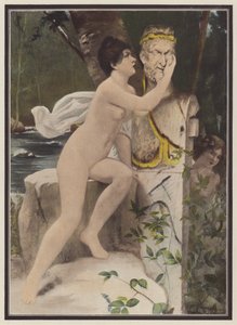 向希腊潘神倾诉的女子（彩色石版画） 作者 欧洲学校