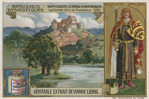 符腾堡州; Wirtemberg城堡和Ulrich I，符腾堡州伯爵，1260年 作者 欧洲学校