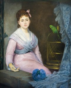 惰性，c。 1871-1872（布面油画） 作者 伊娃·冈萨雷斯（EvaGonzalès）