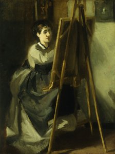 小学生；青年学生，约1870年 作者 伊娃·冈萨雷斯（EvaGonzalès）