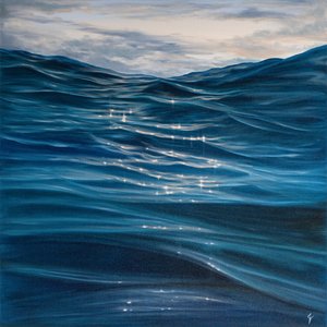 与浪共舞，2020 年（布面油画） 作者 伊娃·沃尔夫