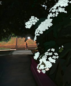 早上 6 点。下雨的早晨和慢跑者。西展望公园（数字艺术）