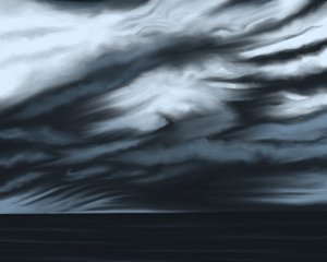 蓝天与海洋，约 2020-24 （数字艺术） 作者 埃文·斯克拉