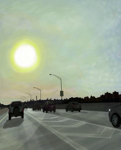 布鲁克林布鲁克纳高速公路（数字艺术） 作者 埃文·斯克拉