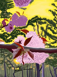 布鲁克林枝头的樱花（数字艺术） 作者 埃文·斯克拉
