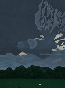 黄昏与云彩，布鲁克林展望公园（数字艺术） 作者 埃文·斯克拉