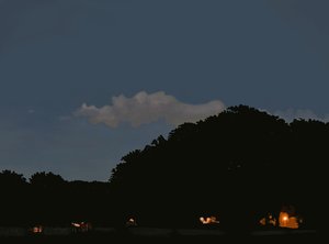 暮色中的田野与天空，布鲁克林普罗斯佩克公园（数字艺术） 作者 埃文·斯克拉