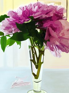 花瓶中的洋红牡丹（数字艺术） 作者 埃文·斯克拉