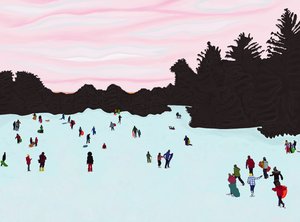 雪橇，展望公园（数字艺术） 作者 埃文·斯克拉