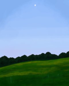 佛蒙特州田野，黎明（数字艺术） 作者 埃文·斯克拉