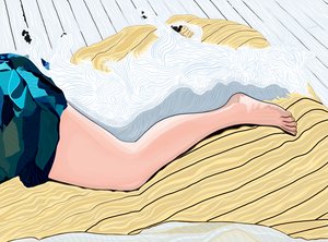 打盹的女人和狗（数字艺术）