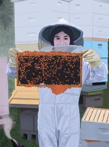 年轻的养蜂人，布鲁克林（数字艺术） 作者 埃文·斯克拉