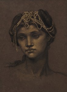 美狄亚》研究，约 1889 年（黑色粉笔加金色颜料） 作者 伊夫林·德·摩根（Evelyn De Morgan）