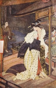 Kiyo 和牧师，插图来自 F. Hadland Davis 的《日本神话与传说》 作者 伊芙琳·保罗