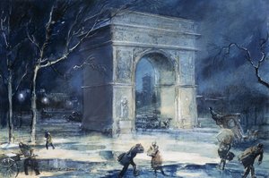 华盛顿广场拱门 作者 Everett Shinn