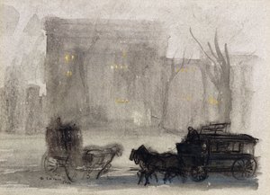 纽约景观 - 华盛顿广场 作者 Everett Shinn