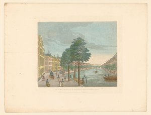 阿姆斯特丹 Spiegelstraat 附近的绅士运河 (Herengracht) 景观 Vue du Heere-Gracht，Spiegel-Straat jusqu