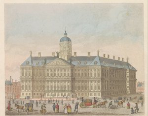 水坝广场上的王宫，约 1810-1813 年
Vue du Palais Roijal, et de la Place le Dam（物上标题）