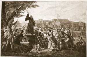 怀特菲尔德在Moorfields讲道，来自&39;英国教会：人民历史&39;的插图由HDM Spence-Jones，酒吧。 c.1910（棕褐色照片）