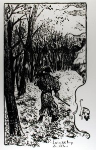Verlaine在秋季景观中，插图来自秋季印象：Paul Verlaine长期啜泣（1844-96） 作者 足协