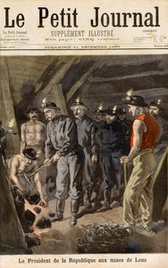 费利克斯福雷（1841-99）共和国总统，在Lens的矿山，来自Le Petit Journal，1898年12月11日