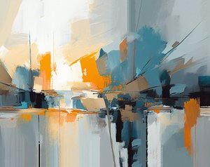 当代油画构图纹理抽象，墙面艺术印刷品 作者 法赫塔利·阿卜杜勒拉希姆