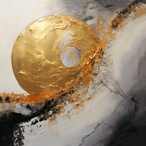 银色和金色艺术绘画、数字美术印刷