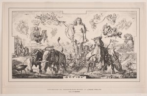 Gefion，Lorenz Frølich 为腓特烈堡博物馆创作的天花板绘画 作者 在埃米尔·罗森斯坦德之后