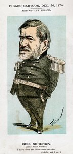 罗伯特·C·申克（Robert C Schenck），美国陆军将军和外交官，1874年。