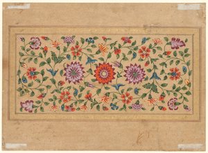 滚动的花卉藤蔓，1755年。