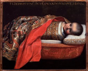 Federico Ubaldo della Rovere，乌尔比诺公爵（婴儿）的肖像 - 绘画 作者 费德里科·菲奥里（Federico Fiori）Barocci或Baroccio