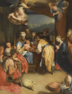 费德里戈 (Federigo, 1528-1612) 对巴罗奇基督的割礼。 布面油画，尺寸：81,8x63,7，，私人收藏 作者 费德里科·菲奥里（Federico Fiori）Barocci或Baroccio