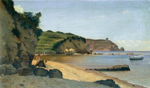 南部码头，由Federico Rossano（1835-1912）创作，布面油画，34x59厘米。