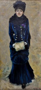 戴口罩的女士或 "冬日紫罗兰"（Violettes d