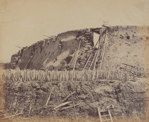 法国人进入的北塔库堡的角度，1860年8月21日，1860年。 作者 菲利斯·比托（Felice Beato）