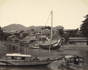 纳加斯基河上的小船 作者 菲利斯·比托（Felice Beato）