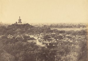 花园和佛教寺庙的风景，北京，1860年10月 作者 菲利斯·比托（Felice Beato）