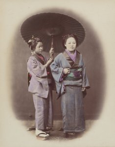 年轻的女士和仆人，1868年。 作者 菲利斯·比托（Felice Beato）